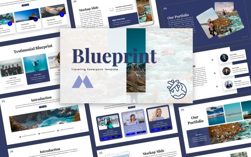 blueprint travelling multipurpose powerpoint template original