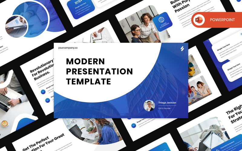 bluez modern business powerpoint template original