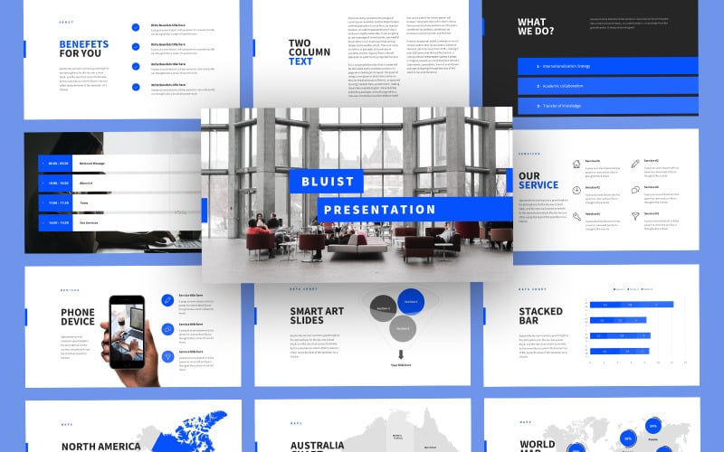 bluist modern business powerpoint template original