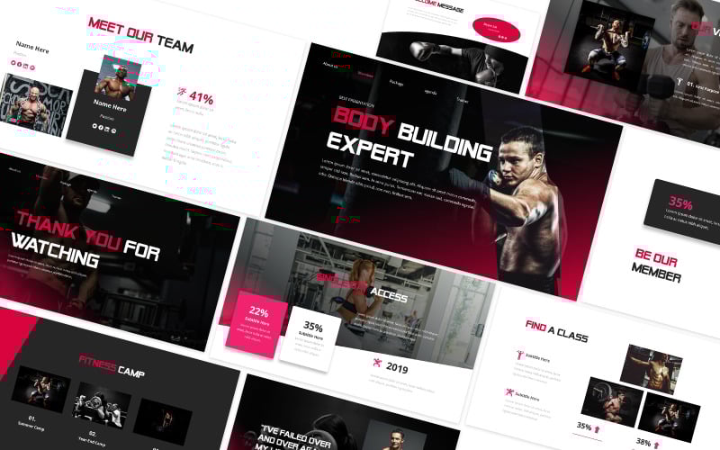 body building powerpoint presentation template original