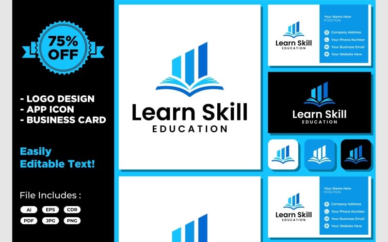 book education finance up chart logo original