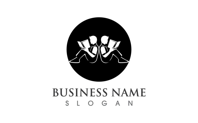 book reading people logo vector v original