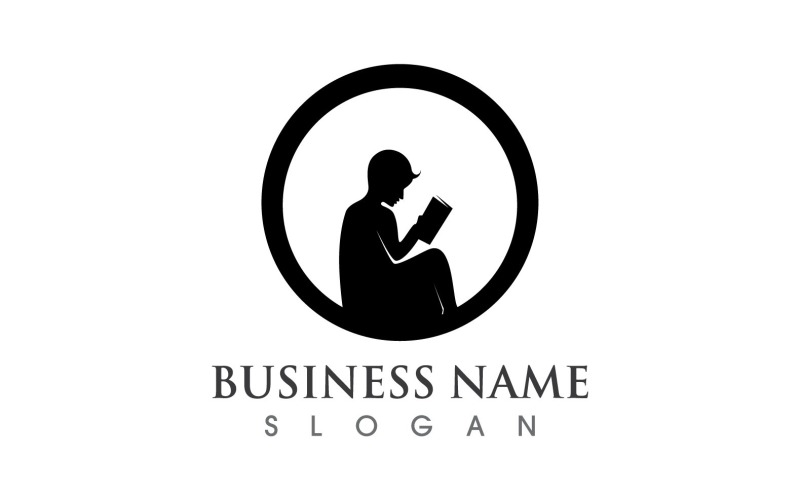 book reading people logo vector v original