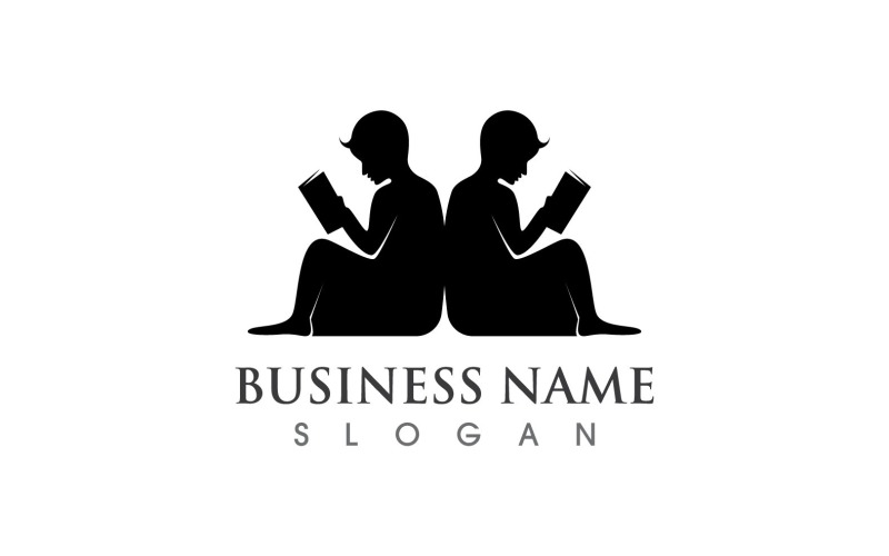 book reading people logo vector v original
