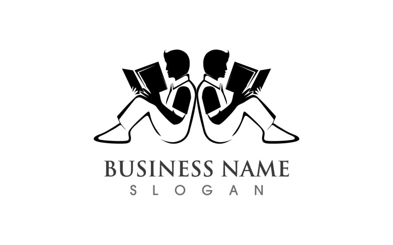 book reading people logo vector v original