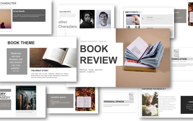 book review powerpoint template awesome slides original