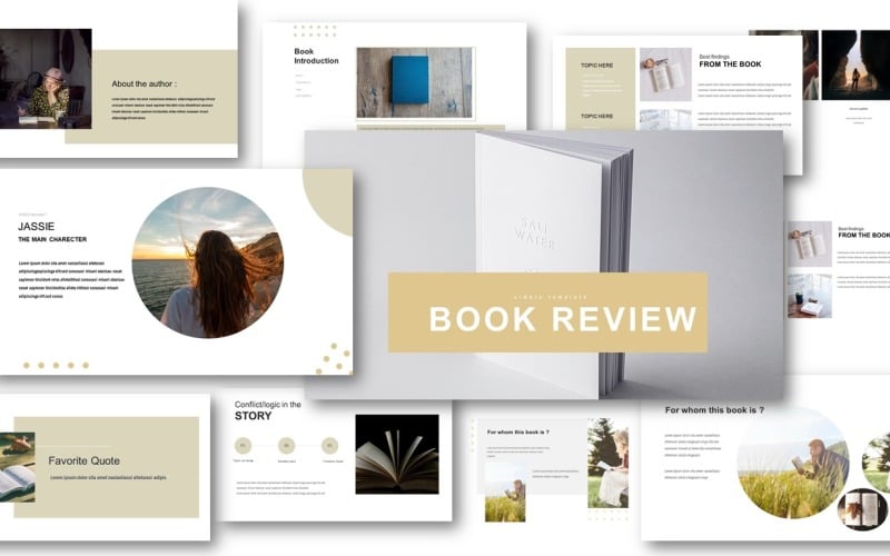 book review powerpoint template beautiful slides original