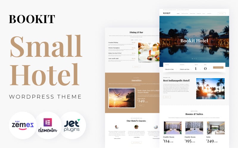 bookit best hotel wordpress elementor theme original