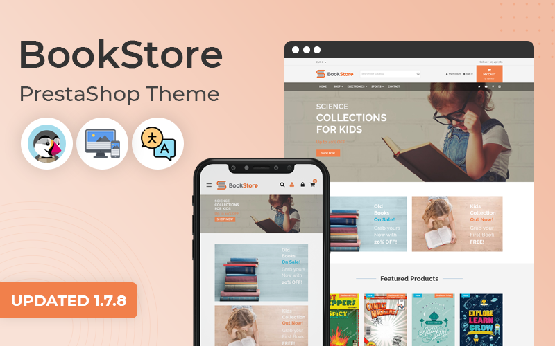bookstore online book store prestashop theme original