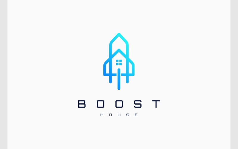 boost rocket house home logo original