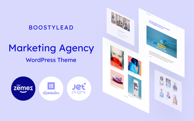 boostylead marketing agency website template with a neat design and wordpress elementor theme original