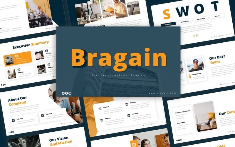 bragain business presentation powerpoint template original
