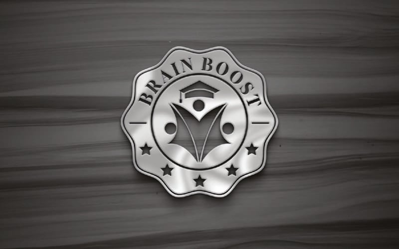 brain boost logo template for educational services original