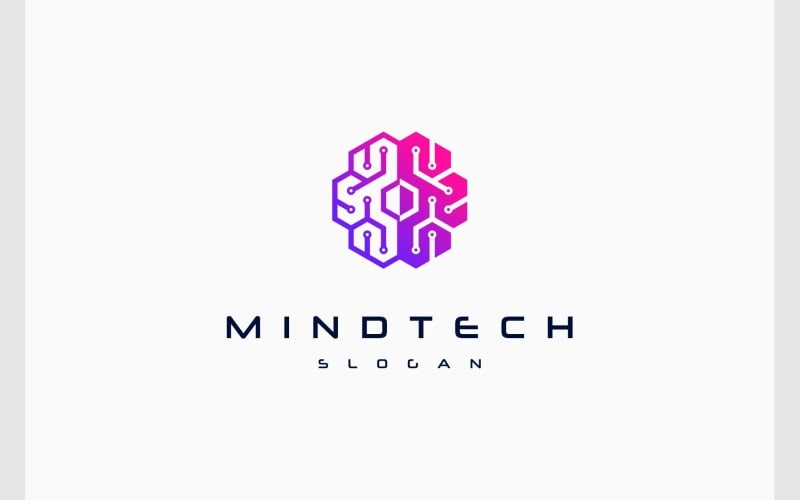 brain mind circuit technology logo original