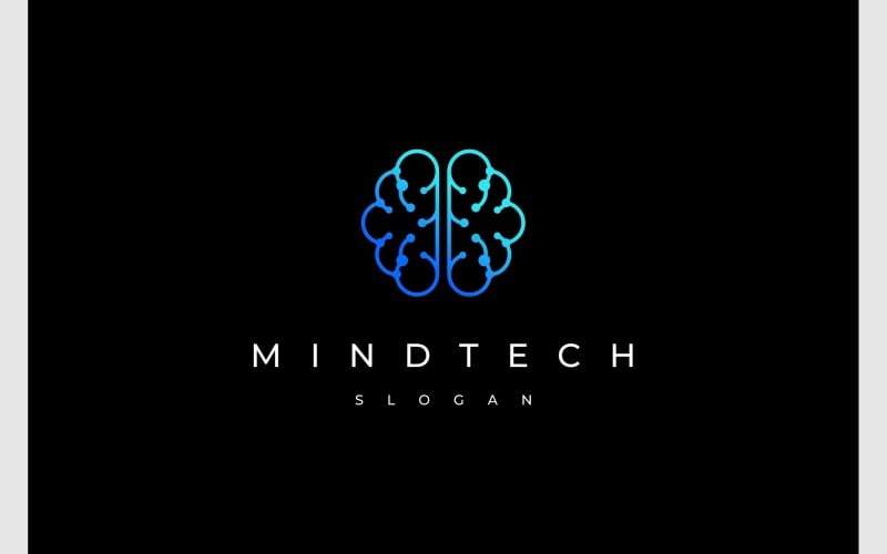 brain mind connection tech logo original