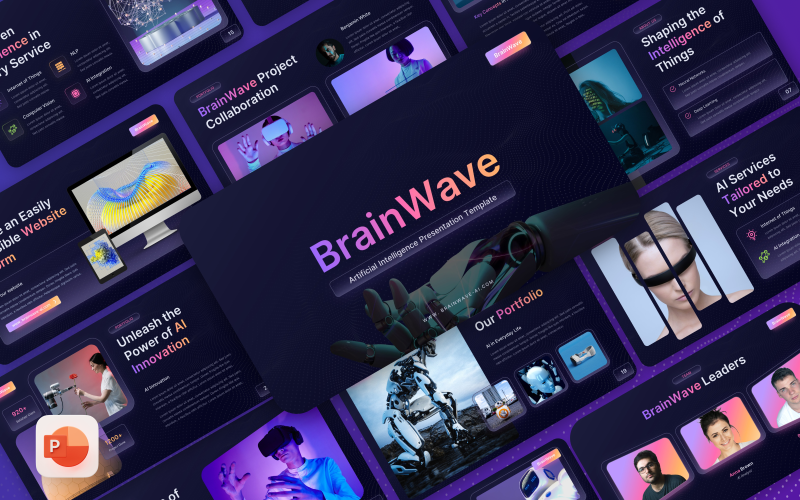 brainwave artificial intelligence ai powerpoint template original