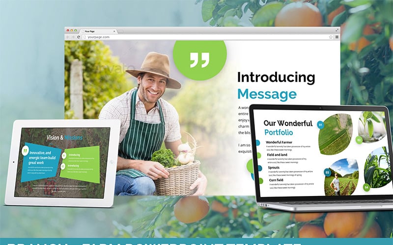 branch farm theme powerpoint template original