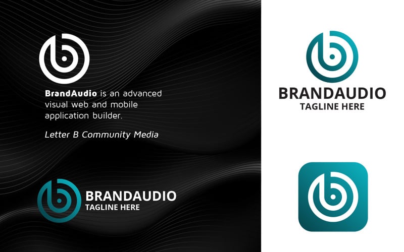brand audio letter b logo original