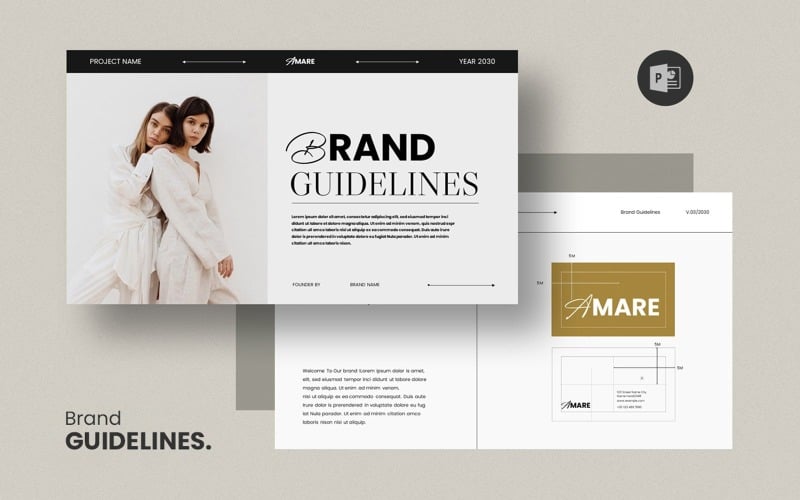 brand guideline layout powerpoint template original