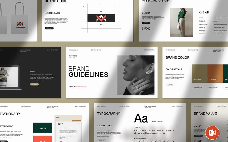 brand guideline minimal powerpoint template original