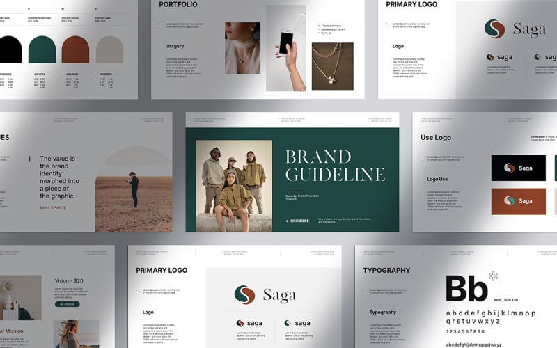 brand guideline powerpoint presentation layout original