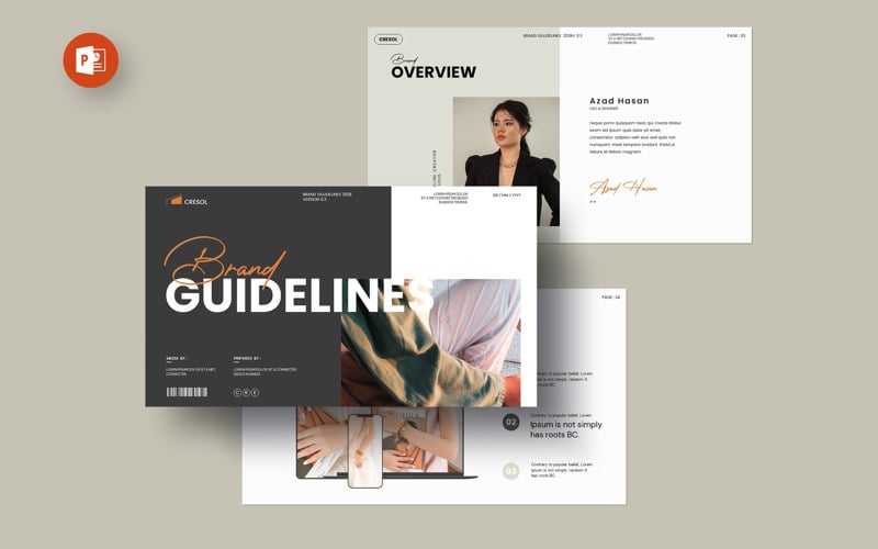 brand guidelines powerpoint layout presentation template original