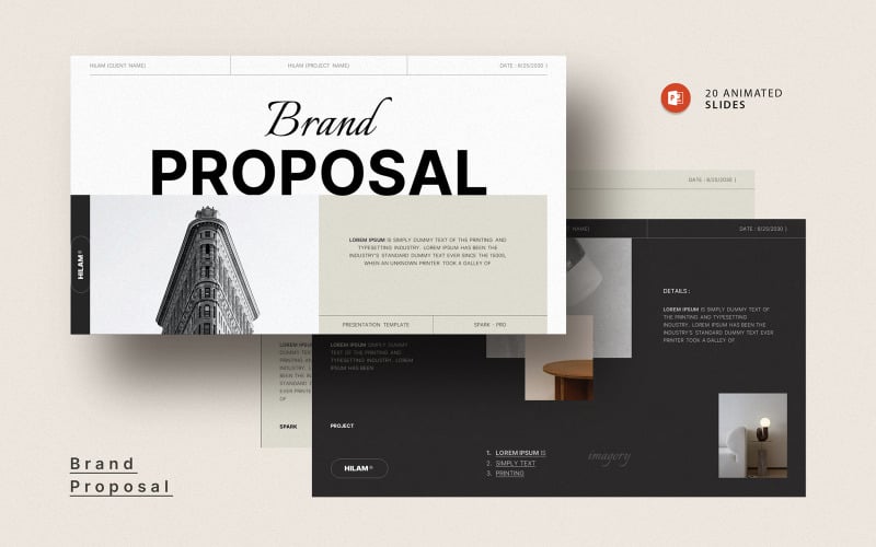 brand proposal powerpoint layout original