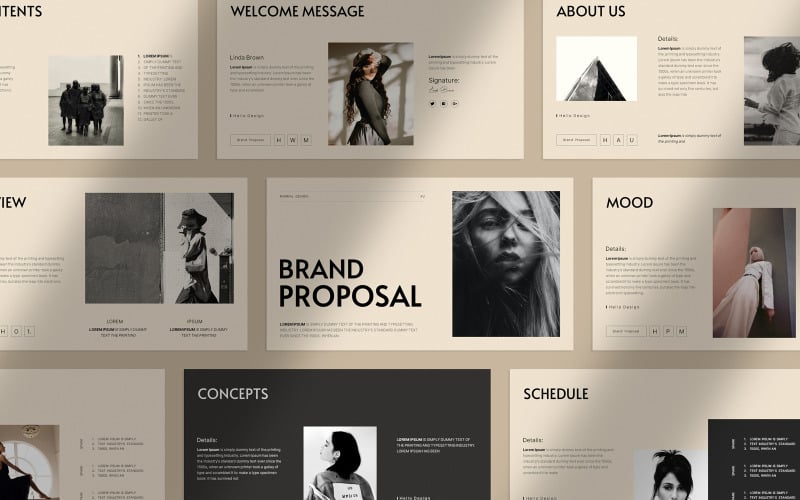 brand proposal presentation powerpoint layout original