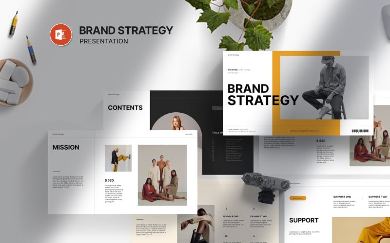 brand strategy digital powerpoint template original