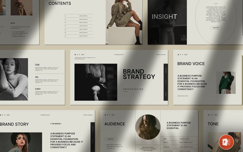 brand strategy powerpoint template layout original