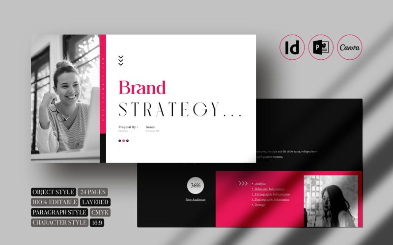 brand strategy presentation template indesign original