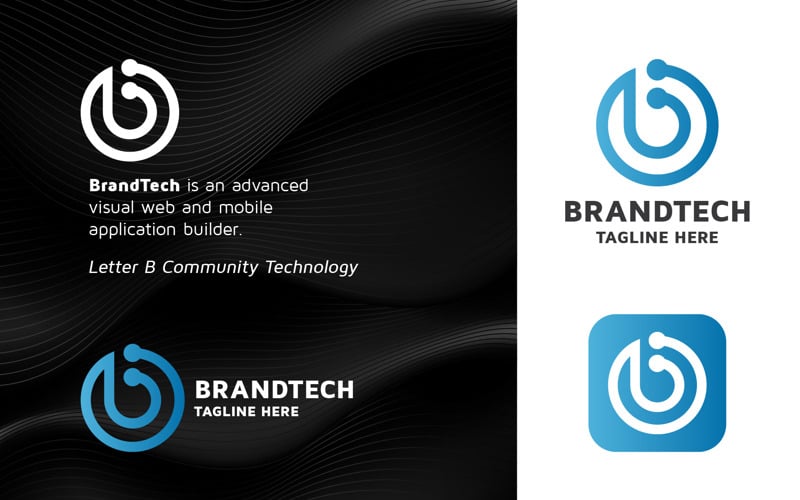 brand tech letter b logo original
