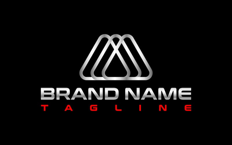brand triangle shape triple letter a logo design original