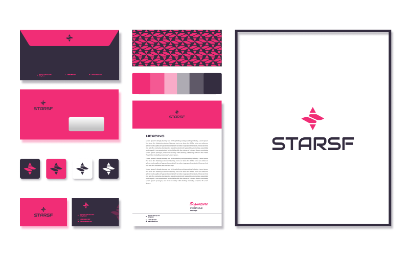 branding star galaxy space logo with initial letter sf original