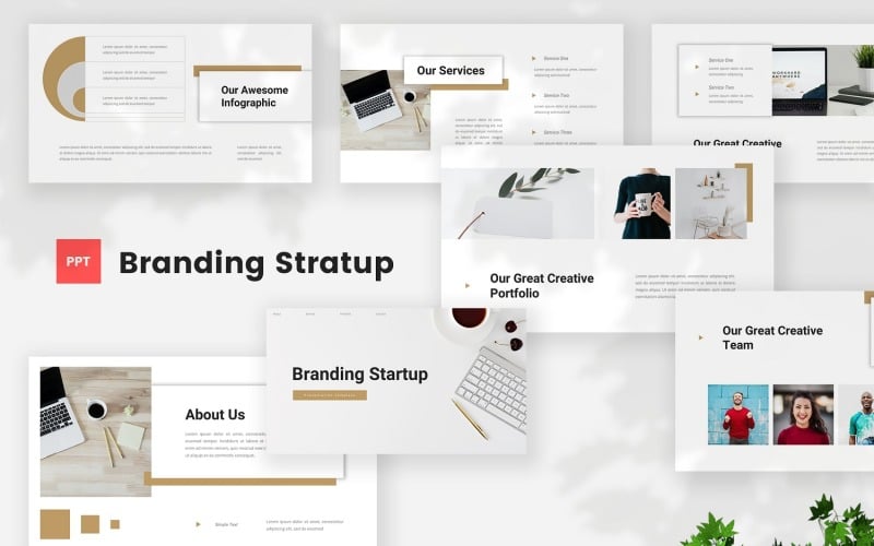 branding startup powerpoint template original