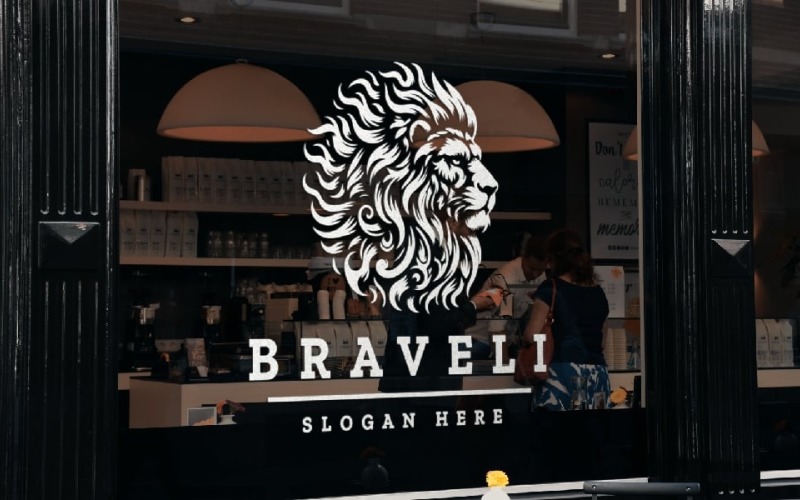 brave lion head professional logo original