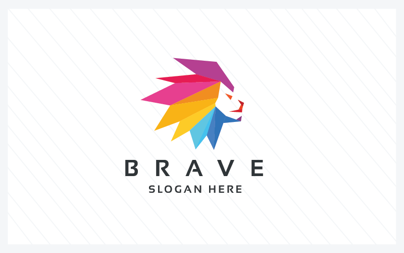 brave lion pro logo template original
