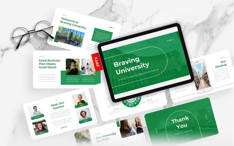 braving education university powerpoint template original
