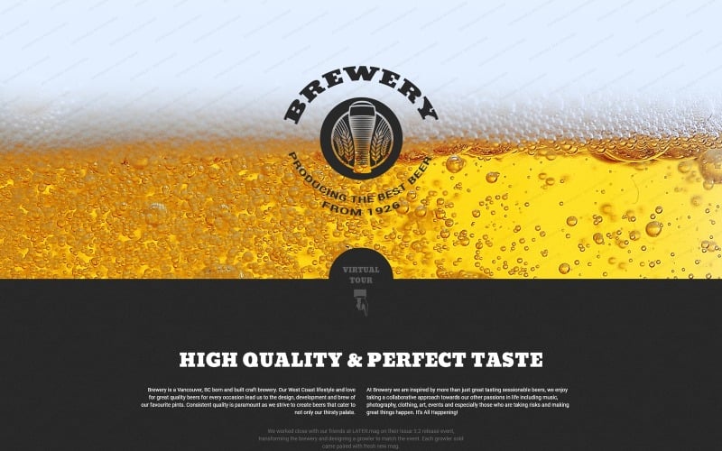 brewery responsive landing page template original
