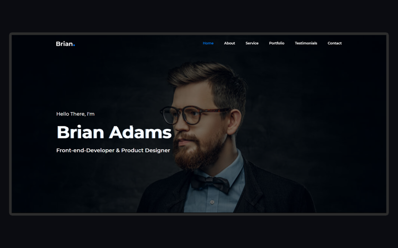 brian creative personal portfolio landing page template original