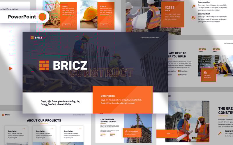 bricz construction powerpoint template original