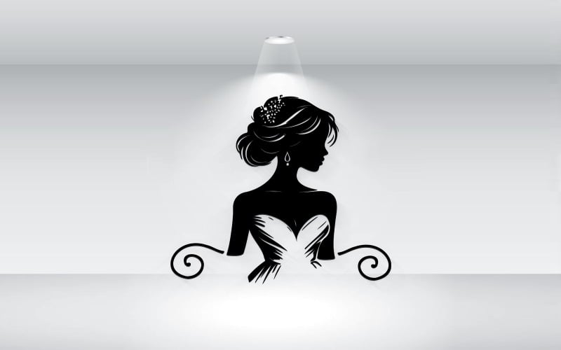 bridal dress logo template vector illustration original