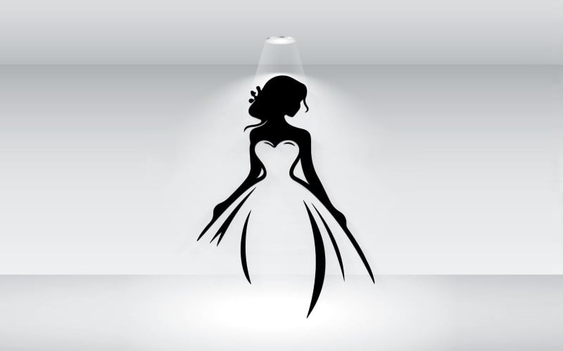 bridal dress logo vector illustration template original