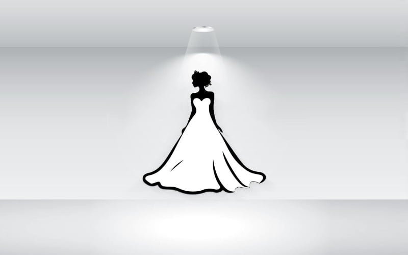 bridal dress logo vector illustration original