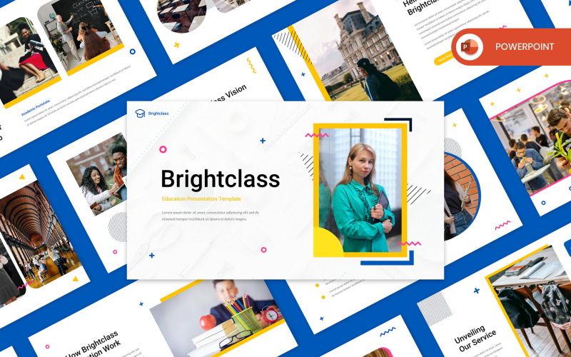 brightclass education powerpoint template original