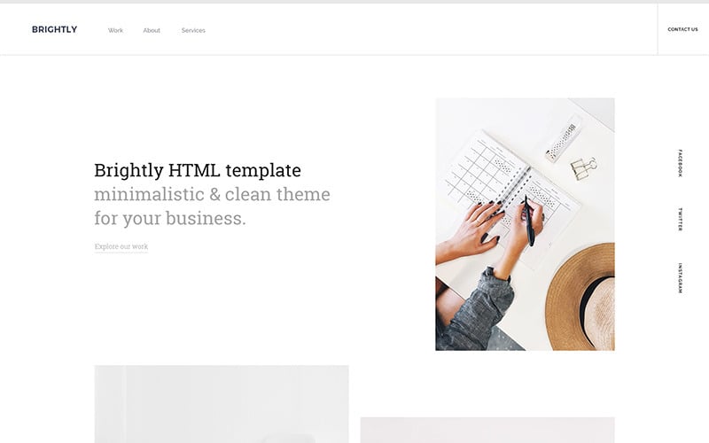 brightly one page html landing page template original