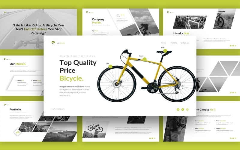 brike bicycle powerpoint template original