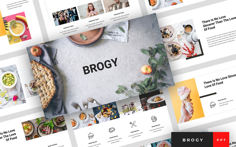 brogy food beverages presentation powerpoint template original