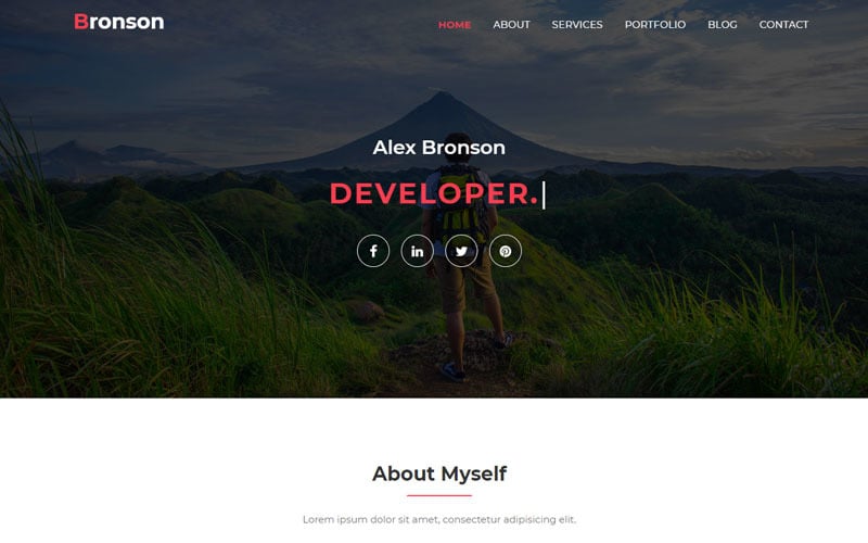 bronson personal portfolio landing page template original