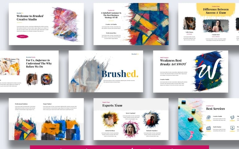 brush stroke powerpoint presentation template original